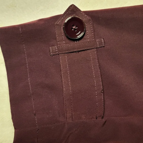 London Fog Eggplant Purple Trench Coat With Belt Tie And Removable Hood - Picture 11 of 12